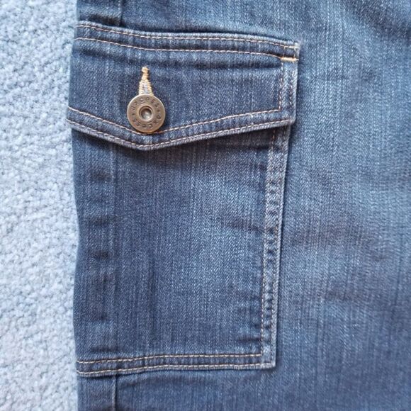 Axcess Women's Denim Jean Cargo Jeans Skirt With Side Pockets Sz 8 - Picture 5 of 10